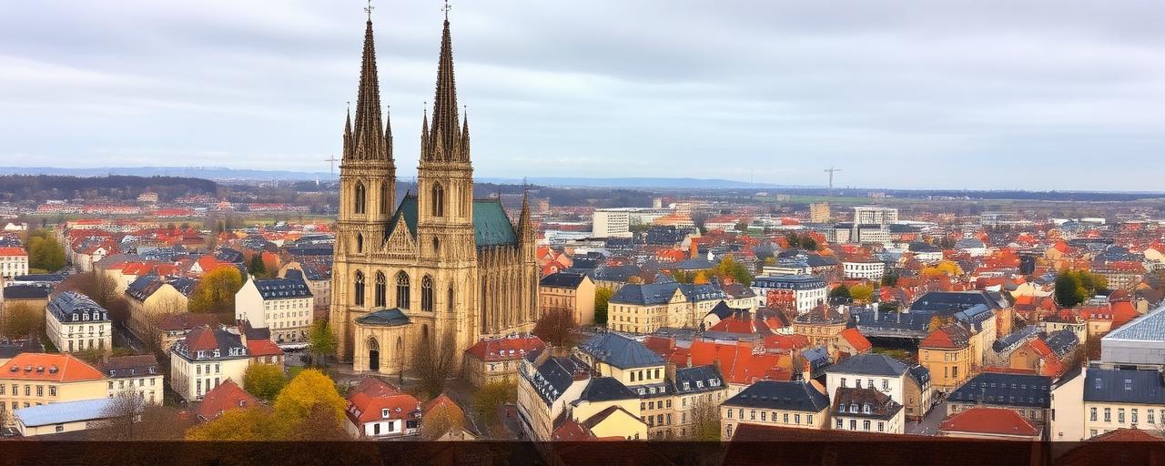 Vue du centre-ville de Reims